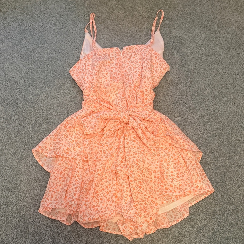 Floral Pink Ruffle Romper